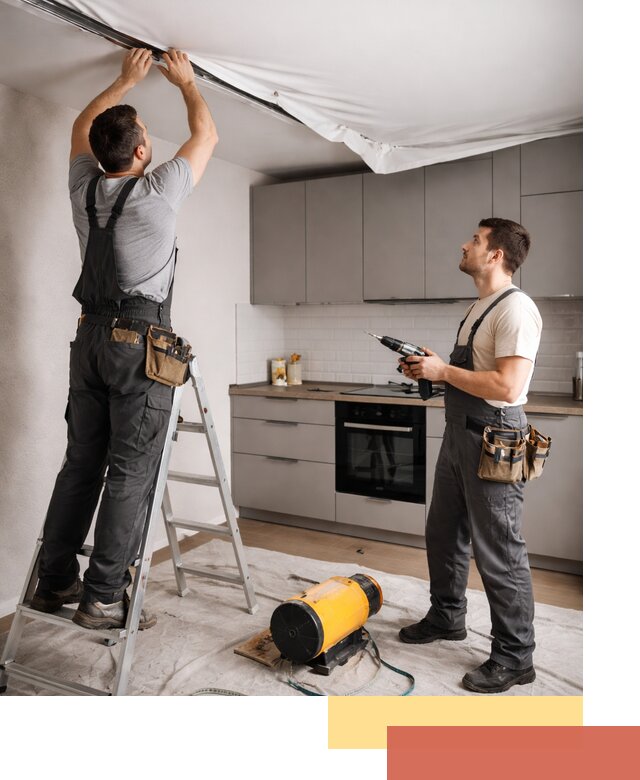 Монтаж натяжного потолка на кухне в Учалах