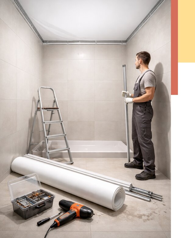 Монтаж натяжного потолка в санузле в Учалах от 1881 руб. — ОТДЕЛОЧНИК-Члы