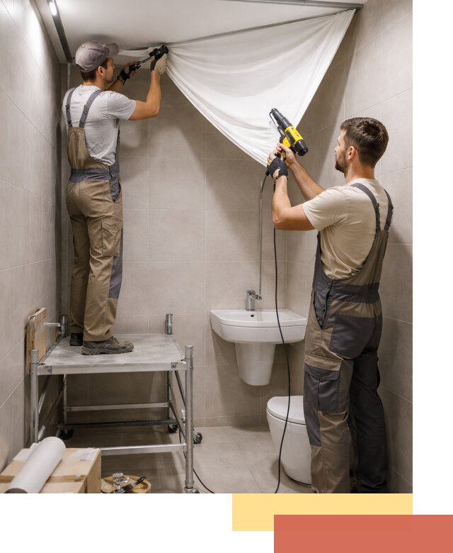 Монтаж натяжного потолка в санузле в Учалах