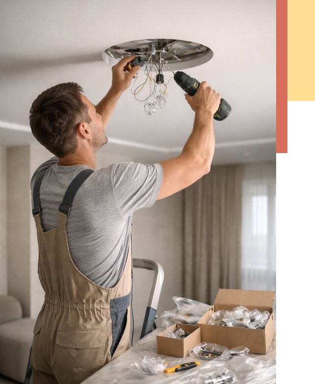 Установка люстры в натяжной потолок в Учалах от 1220 руб. | Быстро и недорого — ОТДЕЛОЧНИК-Члы