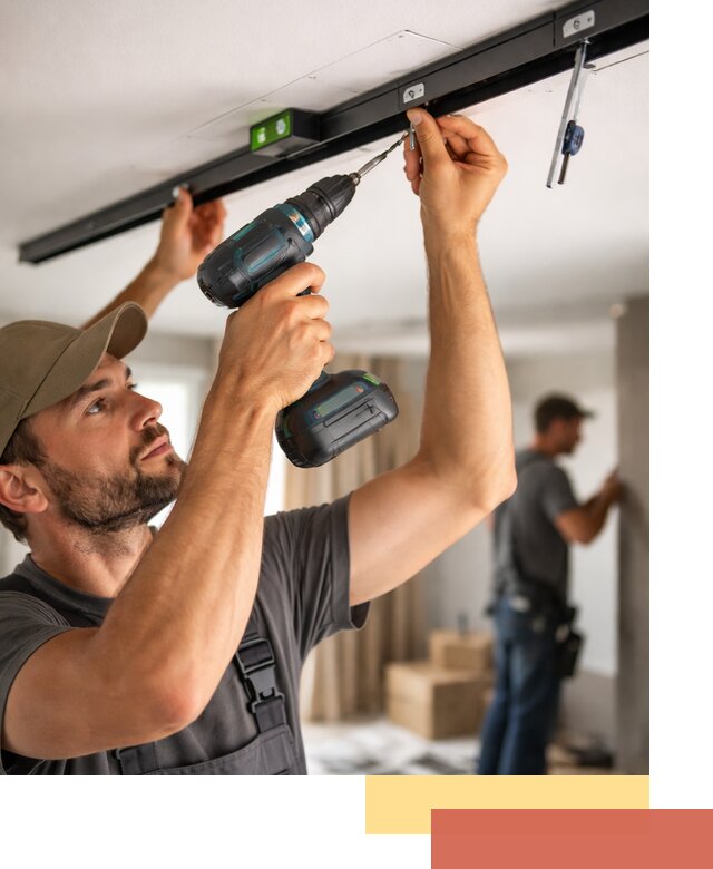 Установка трековых светильников в натяжной потолок в Учалах