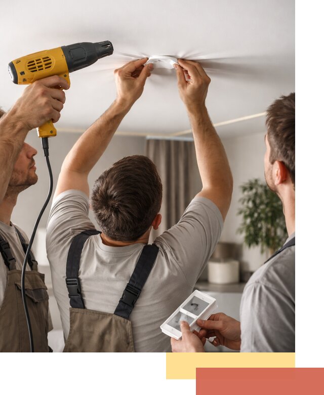 Ремонт прокола полотна натяжного потолка в Учалах