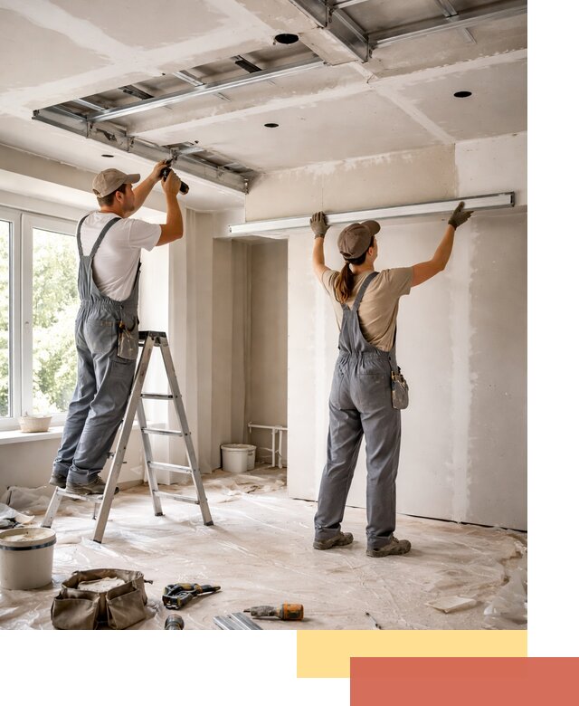 Монтаж многоуровневого потолка из гипсокартона в Учалах