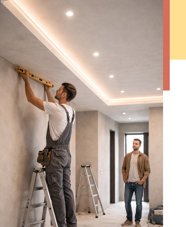 Потолок из гипсокартона с подсветкой в Учалах от 763 руб./м2 под ключ | ОТДЕЛОЧНИК-Члы