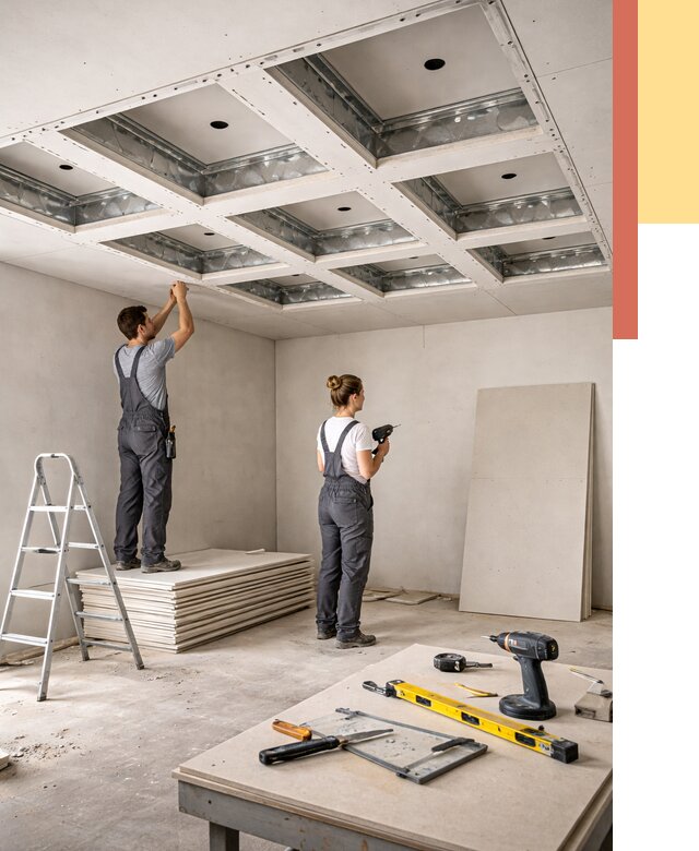 Кессонный потолок из гипсокартона в Учалах от 1881 руб. — монтаж и под ключ | ОТДЕЛОЧНИК-Члы