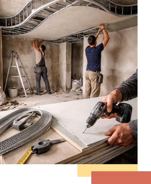 Криволинейный потолок из гипсокартона в Учалах — монтаж и отделка