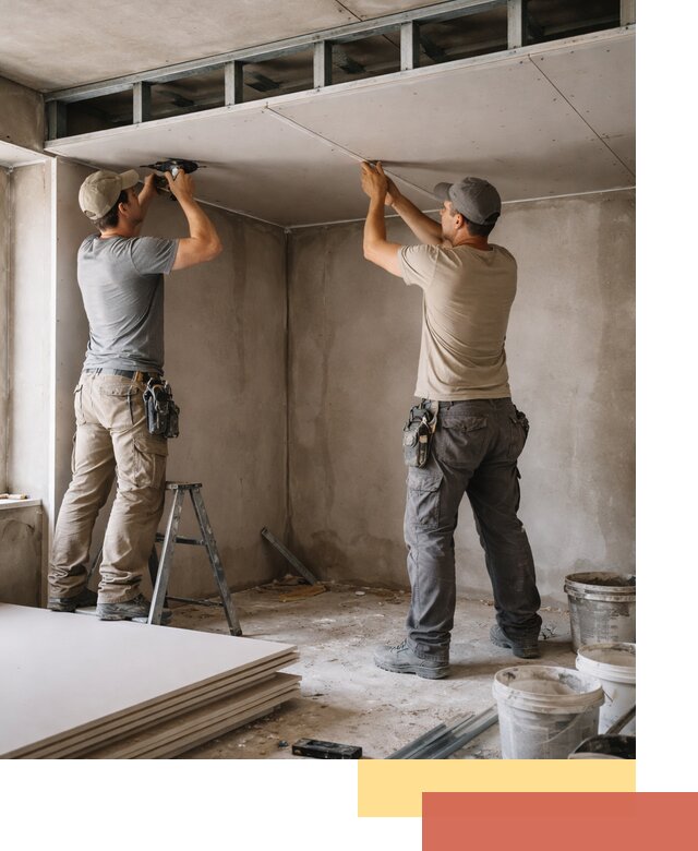 Короб из гипсокартона на потолке под ключ в Учалах