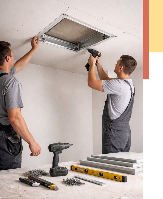 Установка люка в потолок ГКЛ в Учалах от 2542 руб. под ключ | ОТДЕЛОЧНИК-Члы