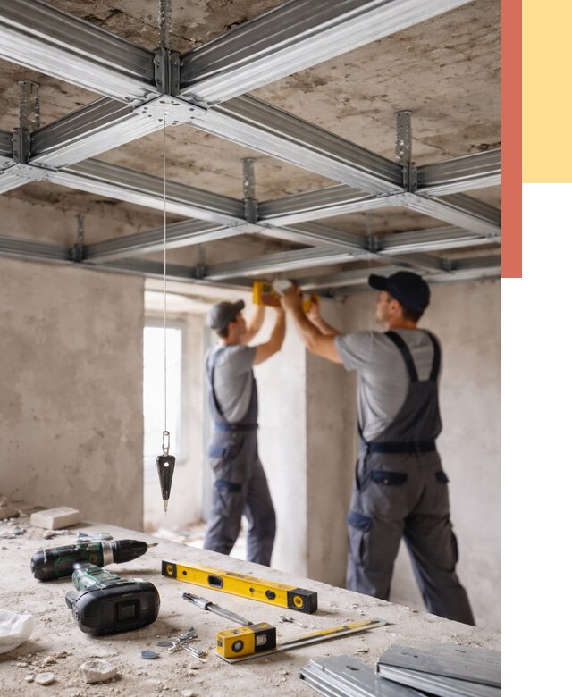 Монтаж каркаса потолка из профиля в Учалах от 4575 руб. — услуги ОТДЕЛОЧНИК-Члы