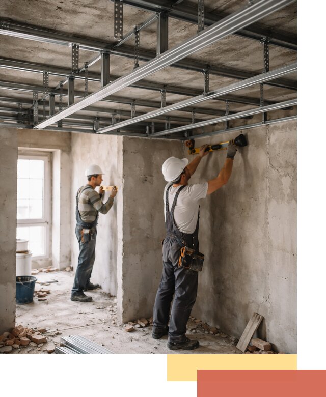 Монтаж каркаса потолка из профильного профиля в Учалах