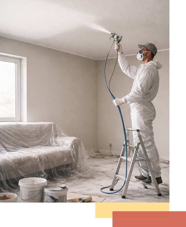 Покраска потолка краскопультом в Учалах быстро и качественно