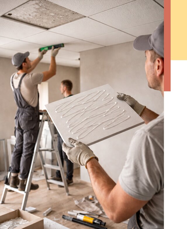 Монтаж потолочной плитки в Учалах от 4575 руб. — быстро и недорого | ОТДЕЛОЧНИК-Члы