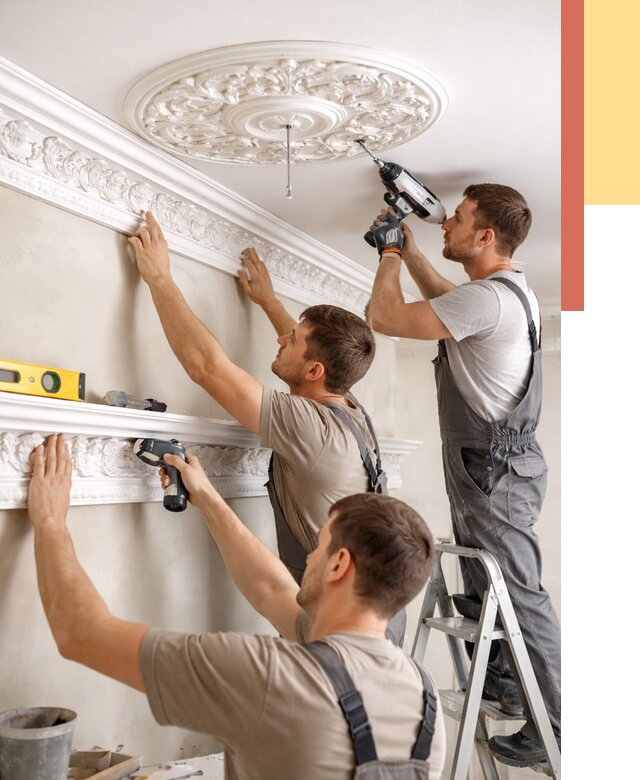 Монтаж лепнины на потолок в Учалах от 3253 руб. быстро и недорого | ОТДЕЛОЧНИК-Члы